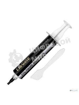 Термопаста ExeGate ETS-7WMK Silver PLUS (7,2 Вт/(м•К), 15г, шприц с лопаткой)