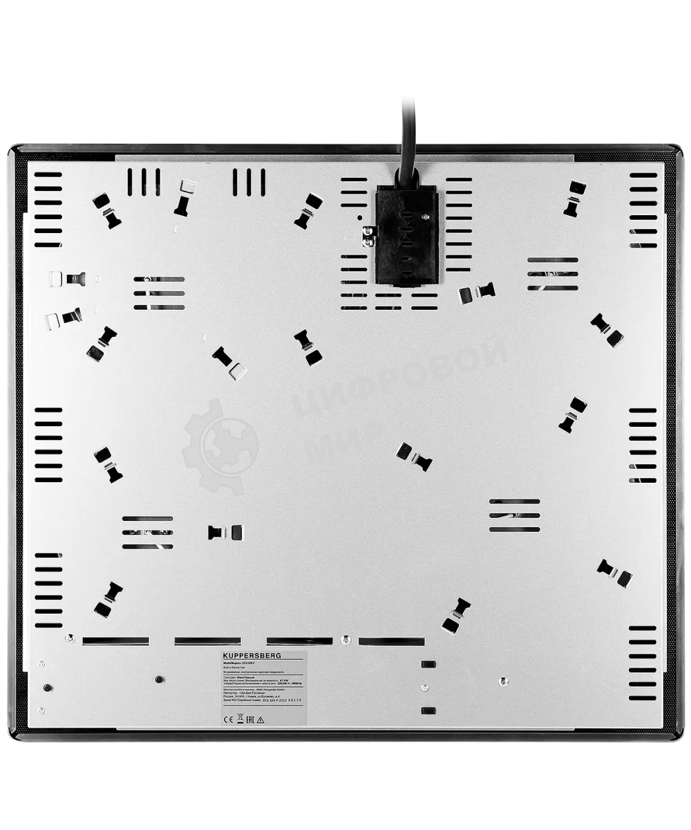 Встраиваемые электрические панели Kuppersberg ECS 639 F Электрическая независимая варочная панель, стеклокерамика KANGER, ширина 60 см, 4 зоны ускоренного нагрева HI-Light, управление электронное сенсорное/слайдер, 5 цифровых дисплев, 9 уровней мощности, 
