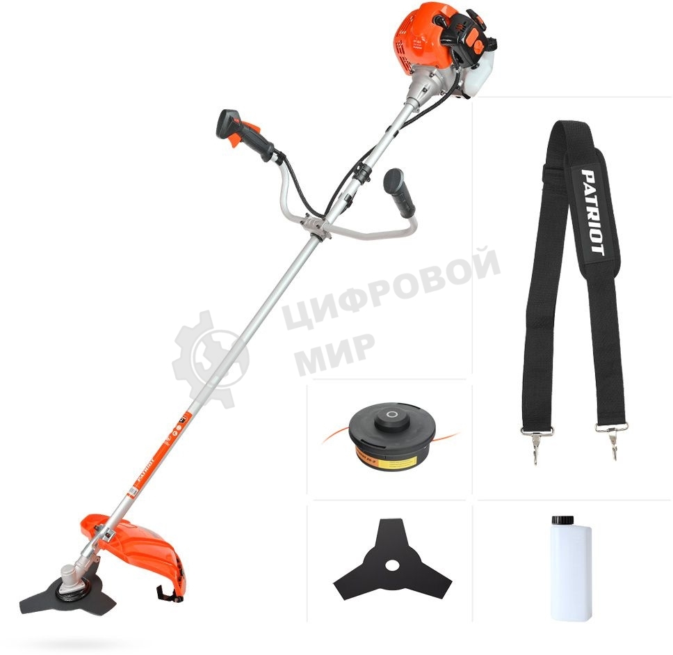 Триммер бензиновый Patriot PT 553 (1+1) 1840Вт 3л.с. реж.эл.:леска/нож