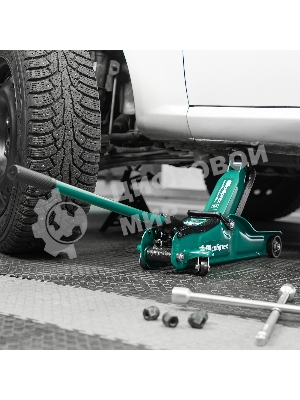 Домкрат гидравлический подкатной Сибртех 2 т, 85-330 мм, низкий подхват, в пластиковом кейсе