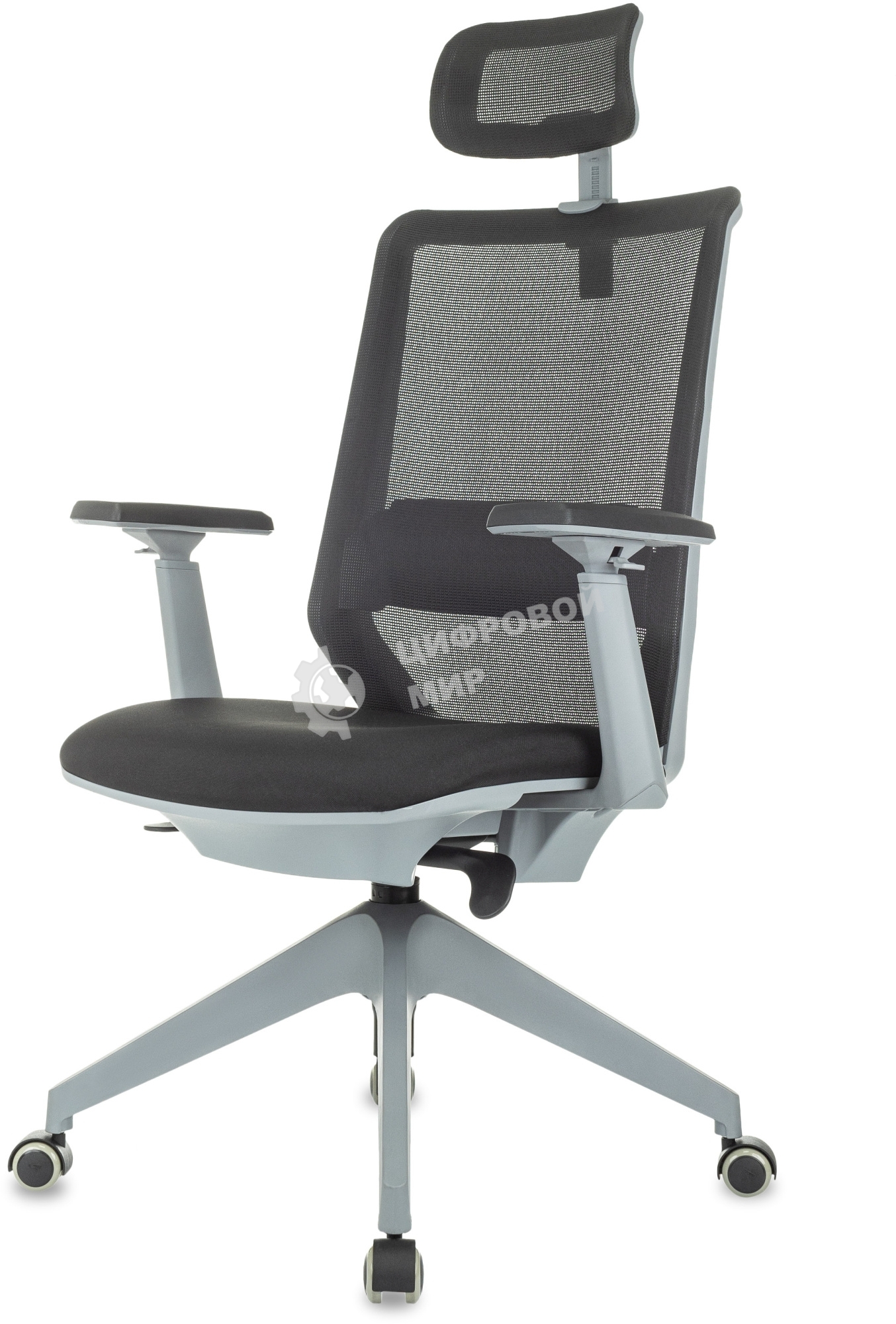 Кресло руководителя Бюрократ MC-G611NL-H черный Elastic-102 с подголов. крестов. 4-луч. пластик пластик серый