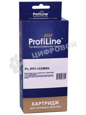 Картридж струйный ProfiLine PL-PFI-102MBK для принтеров Canon IPF510/IPF605/IPF610/IPF650/IPF655/IPF710/IPF750/IPF755/IPF760/IPF765 с чернилами Matte Black