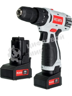 Дрель-шуруповерт Ресанта ДА-24-2ЛК-У, 24 В, 2 Ач, 60 Нм, щеточный