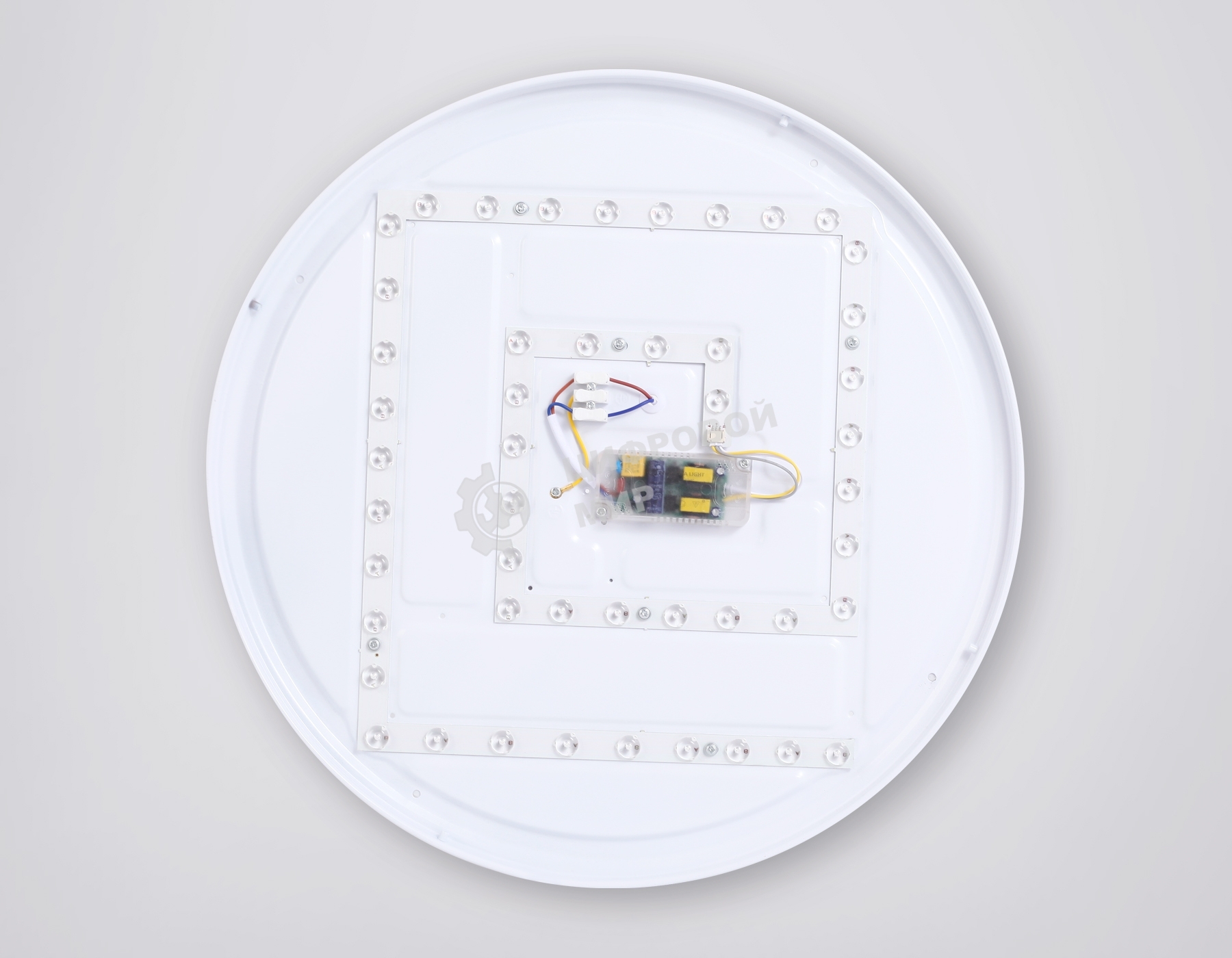 Потолочный светодиодный светильник Ambrella light FZ1326 BK/LWD черный/светлое дерево IP20 60W 3000-6400K D490*80 (ПДУ ИК)