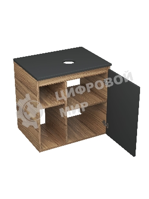 Тумба Bau Dream Blackwood 60 правая, графит, раковина BAU Cerama 48х37 темно-серая матовая, смеситель Hotel Dream Black, нерж. сталь, черный