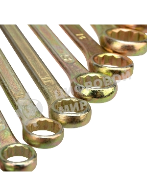 Набор ключей комбинированных Rexant (8-11, 13, 14, 17, 19 мм), 8 шт., желтый цинк