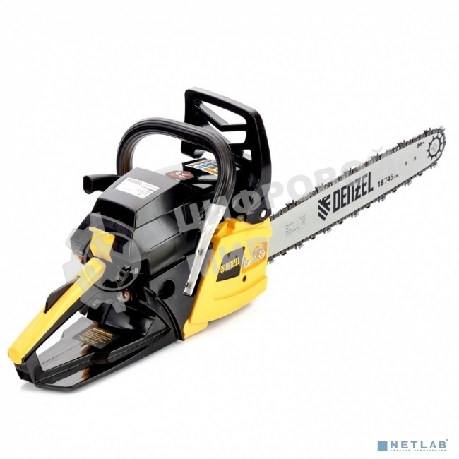 Пила цепная бензиновая Denzel DGS-5218, шина 45 см, 52см3, 3,5 л.с., шаг 0,325, паз 1,5 мм,