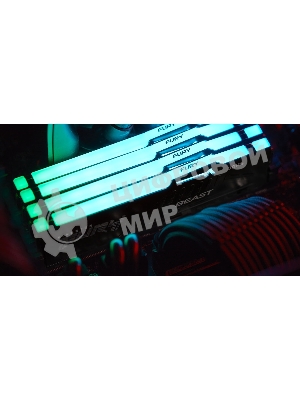 Оперативная память Kingston Fury Beast, DDR5, 16Gb (1x16GB), 6000MHz, CL36, DIMM, с радиатором, RGB, черный