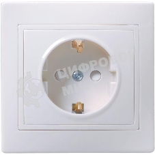 Розетка 1-м СП Кварта 16А РСш10-3-КБ защ. шторки с заземл. IP20 белый IEK ERK11-K01-16-DM