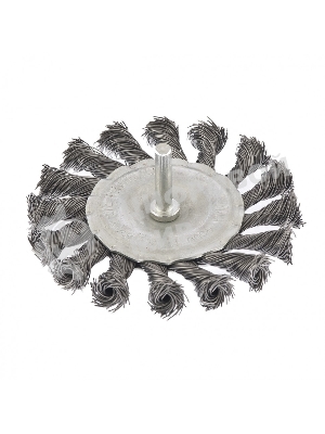 Щетка для дрели Matrix 100 мм, плоская со шпилькой, крученая металлическая проволока