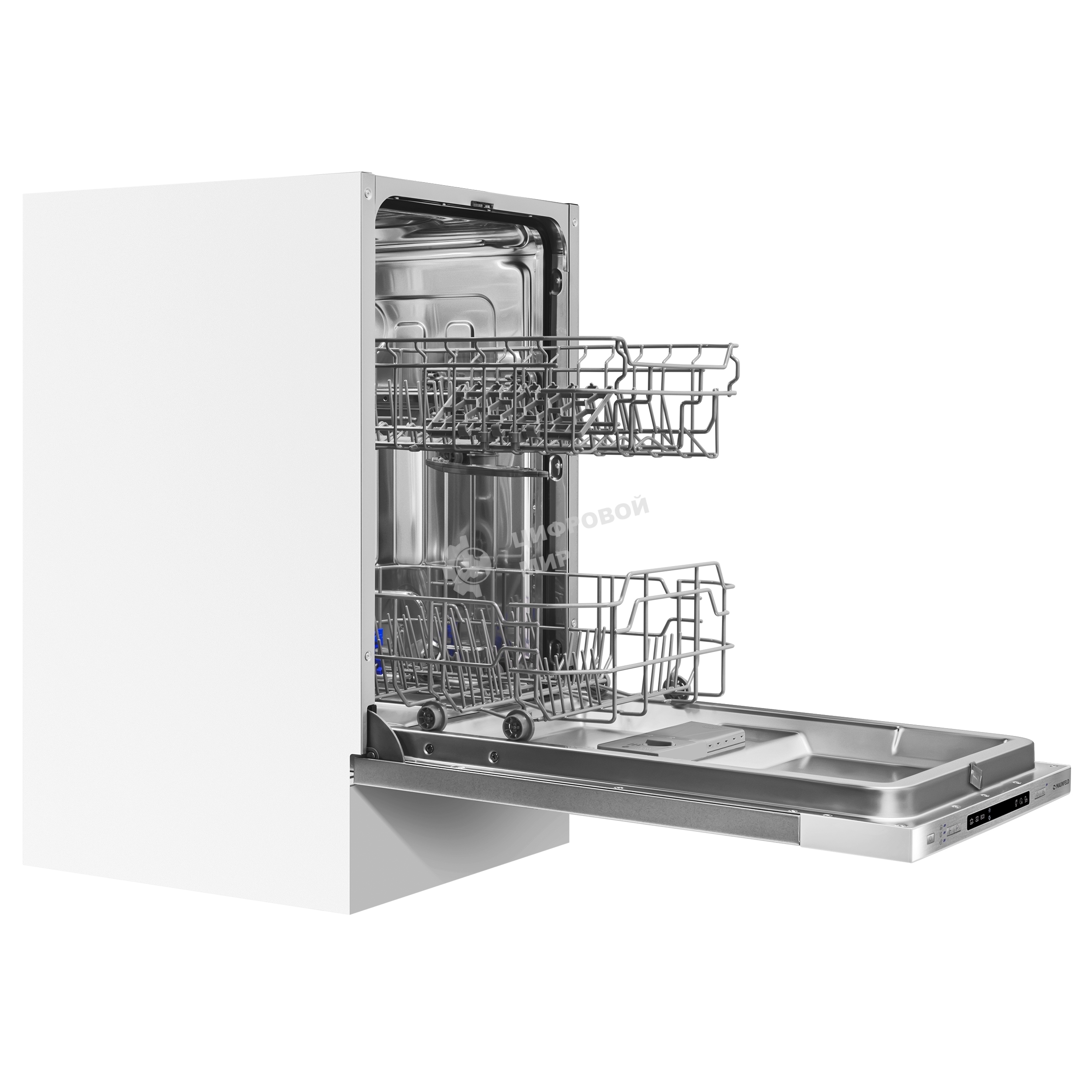 Встраиваемая посудомоечная машина Maunfeld MLP45120 Light Beam, узкая, ширина 44.8см, полновстраиваемая, загрузка 9
