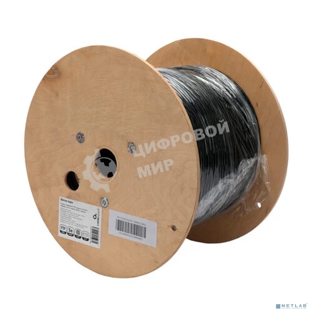 Кабель Cablexpert FPC-5051E-4-CU, FTP indoor 4x2x0.51, медный, кат.5e, однож., 305м, box, серый
