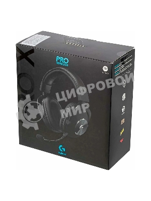 Гарнитура Logitech G PRO X чёрный, беспроводная, USB, подвижный микрофон, отсоединяемый кабель 2 м
