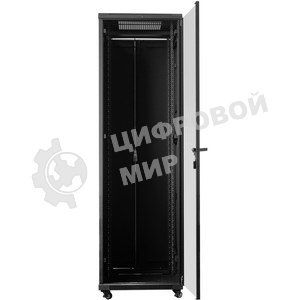 Шкаф серверный Lanmaster (TWT-CBB-47U-6X10-G1) напольный 47U 600x1000мм пер.дв.стекл металл 2 бок.пан. 800кг черный