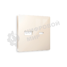 Лицевая панель ALFA (Бежевый глянец) для розетки 2USB тип A+C QUANT AP3110