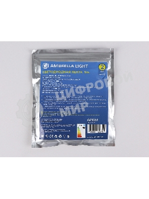 Светодиодная лента Ambrella light GS3503 2835 240Led /22W m/ 24V IP20 6500K/ 5000*10*1.2mm (2 конт.)