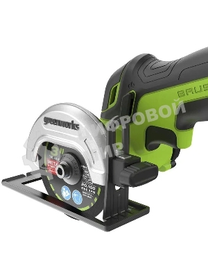 Угловая шлифовальная машина аккумуляторная GreenWorks GD24UCS, 24V, б/щет, 20000 об/мин,76 мм, рез 18 мм,1х2Ач,ЗУ,кор 3402007CUA
