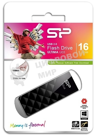 Флешка USB 16Gb Ultima U03 SP016Gb,UF2U03V1K USB 2.0 черный