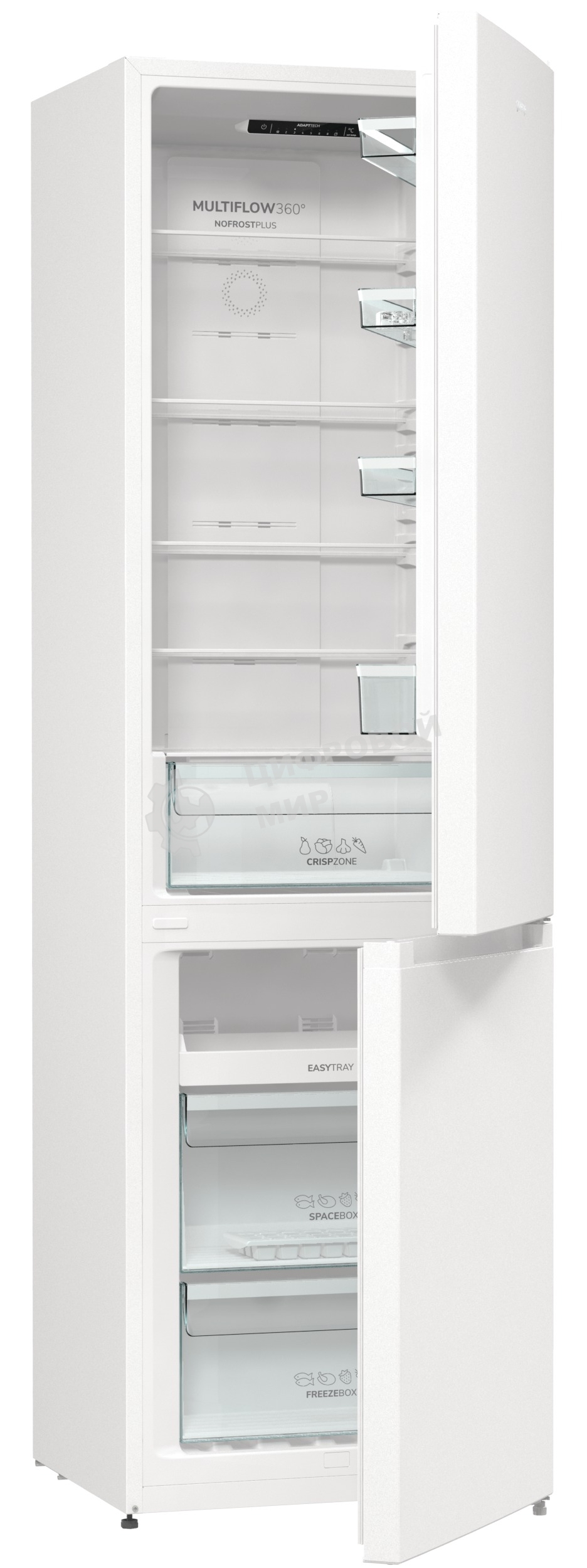 Холодильник Gorenje NRK6201PW4 белый двухкамерный 235/96л морозилка снизу