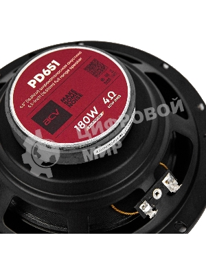 Колонки автомобильные ACV PD-651 BEATS (без решетки) 180Вт 88дБ 4Ом 16см (6.5дюйм) (ком.:2кол.) коаксиальные однополосные