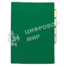 Папка-уголок Бюрократ -E356GRN 3 уровн. A4, пластик, 0.15мм, зеленый