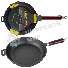 Сковорода Mallony чугунная с деревянной ручкой CIF22-W, диам - 22 см