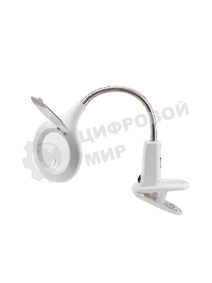 Лупа настольная 3D+12D Rexant с подсветкой 60 LED, прищепка, белая