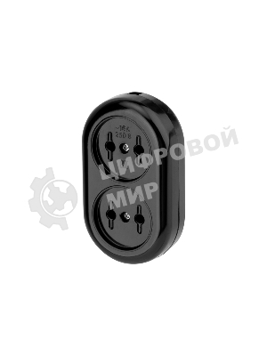 Колодка Rexant 2 гнезда карболитовая б/з 16 А, черная