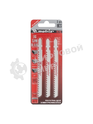 Полотна для электролобзика Matrix по дереву, 3 шт., 90 х 4мм, HCS, EU- хвостовик