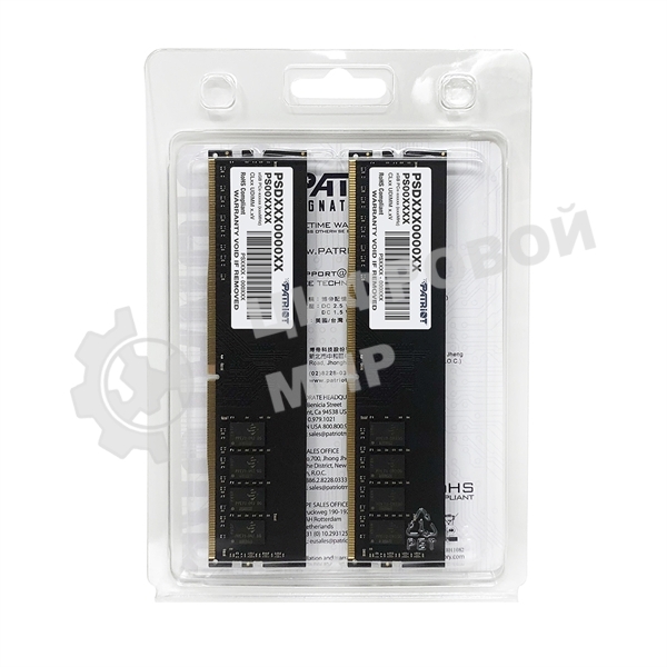 Оперативная память Patriot Signature, DDR4, 32GB (2x16 GB), 3200 MHz, CL22, DIMM