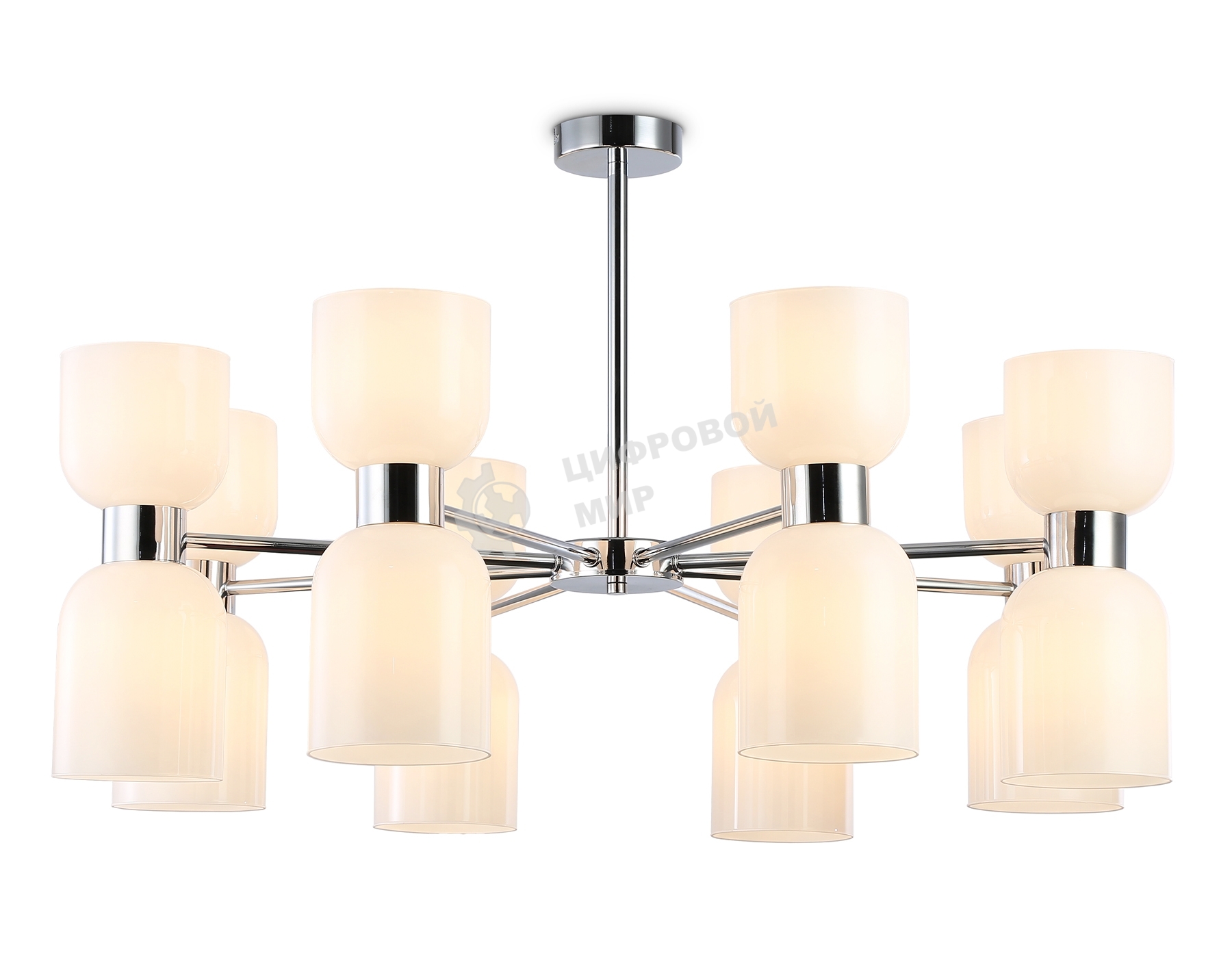 Люстра Ambrella light LH56085/16 СH/FR хром/белый матовый E14*16 max 40W D860*510