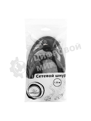 Кабель питания для UPC Gembird/Cablexpert, 1.8м, Schuko-С19, 16А, черный, с заземлением