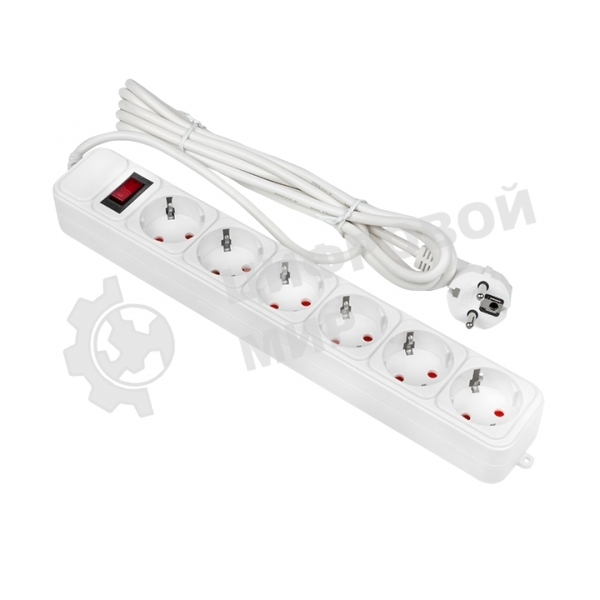 Сетевой фильтр EKF UFP10-375-6-03 6x3 м 10А/2,2 кВт с выкл. c/з ПВС 3х0,75 Блокбастер EKF PROxima