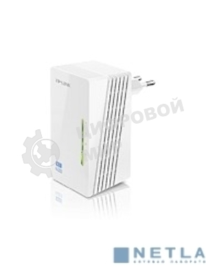 Сетевое оборудование TP-Link TL-WPA4220 300Mbps Wireless AV500 Powerline Extender, 500Mbps Powerline Datarate, 2 10/100Mbps Fast Ethernet ports, HomePlug AV, Plug and Play, WiFi Clone, Single Pack
