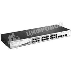 Коммутатор D-Link DGS-1210-28/ME/B1A PROJ Управляемый коммутатор 2 уровня с 24 портами 10/100/1000Base-T и 4 портами 1000Base-X SFP