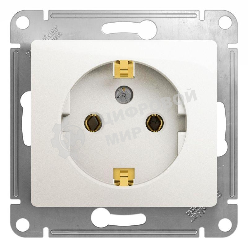 Механизм розетки 1-м Glossa 16А с заземл. перламутр SchE GSL000643