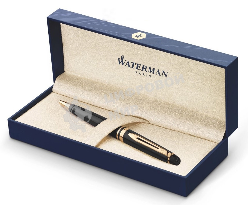 Ручка шариковая Waterman Expert 3 (CWS0951700) Black Laque GT M, синие чернила, подарочная коробка