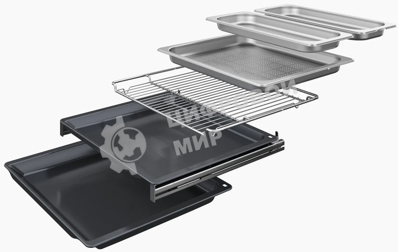 Встраиваемый духовой шкаф Bosch CSG958DB1 Accent Line шкаф-пароварка, черный, 14 режимов + комбинированные режимы, функция приготовление на пару 100%, 4-слойное остекление, 3 цветных текстовых TFT-дисплея 2,5