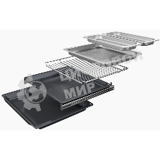 Встраиваемый духовой шкаф Bosch CSG958DB1 Accent Line шкаф-пароварка, черный, 14 режимов + комбинированные режимы, функция приготовление на пару 100%, 4-слойное остекление, 3 цветных текстовых TFT-дисплея 2,5