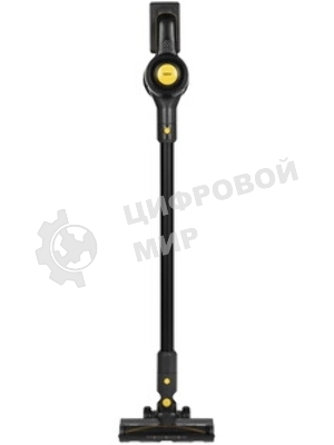 Пылесос вертикальный Centek CT-2573 черный/желтый, питание от аккумулятора, 215 Вт, уборка сухая, пылесборник 0.8 л, работа от АКБ max 45 мин