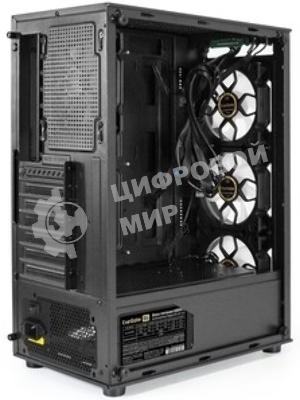 Компьютерный корпус Miditower ExeGate i3 BASE-NPX600 (ATX, БП 600NPX с вент. 12 см, с окном, 1*USB+1*USB 3.0, аудио, 4 вент. 12см с RGb подсветкой)