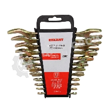 Набор ключей рожковых Rexant (6х7-30х32 мм), 12 шт., желтый цинк