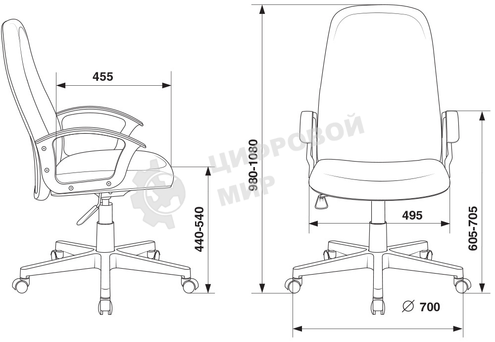Кресло руководителя Бюрократ CH-808LT/#G серый 3C1 НА ПИАСТРЕ