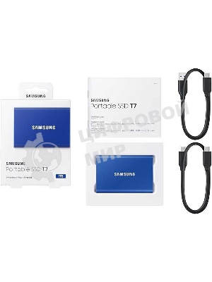 Внешний SSD Samsung T7, 1TB, USB 3.2 Gen 2 Type-C, R/W 1050/1000, синий