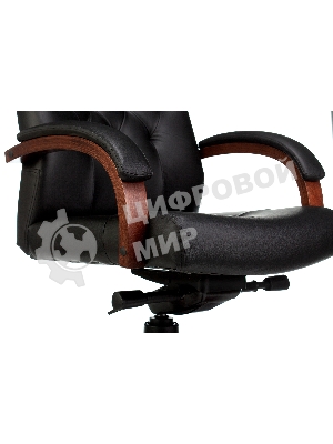 Кресло Бюрократ T-9928WALNUT черный, кожа