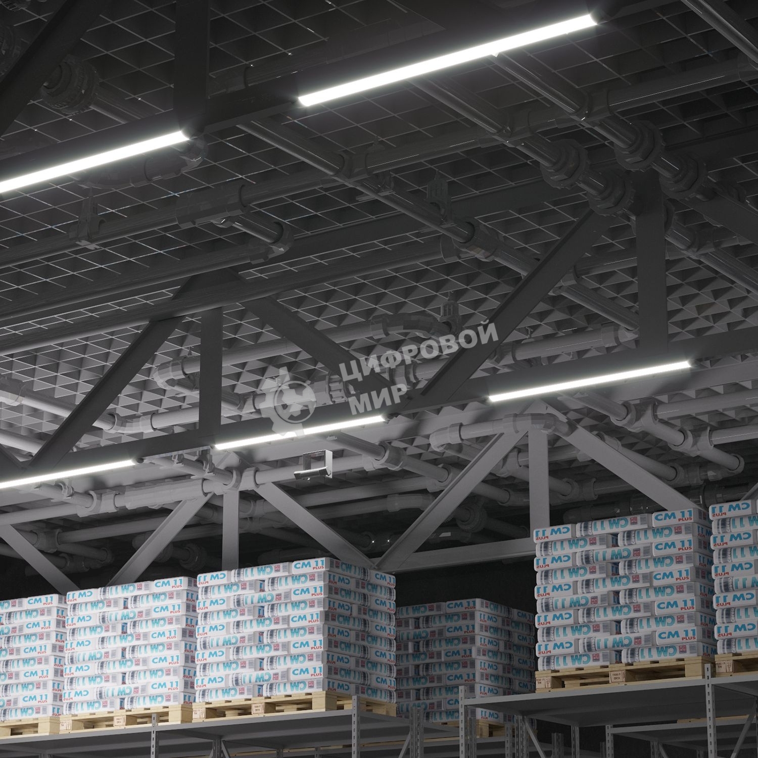 Светильник светодиодный Gauss IP40 1200x76x24мм 36W 3200lm 4000K WLF-2 сталь