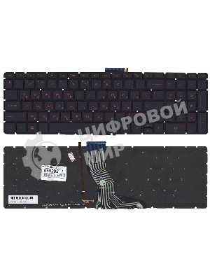 Клавиатура для ноутбука HP Omen 17-W000 черная с красной подсветкой