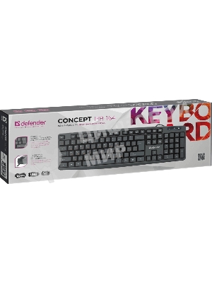 Клавиатура проводная Defender Concept HB-164, USB, черный