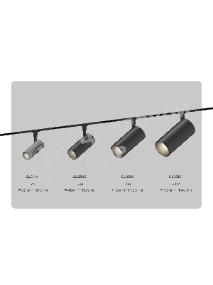 Трековый светильник GL2305 BK черный IP20 12W 3CCT 3000-6000K 48V 24° D45*100