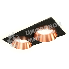 Комплект встраиваемого светильника Ambrella light XC6526025 SBK/PPG черный песок/золото розовое полированное MR16 GU5.3 (C6526, N6135)